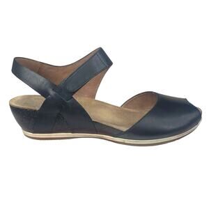 Dansko Women’s Vera Black Leather Slingback Sandals Size 38 US 7.5/8